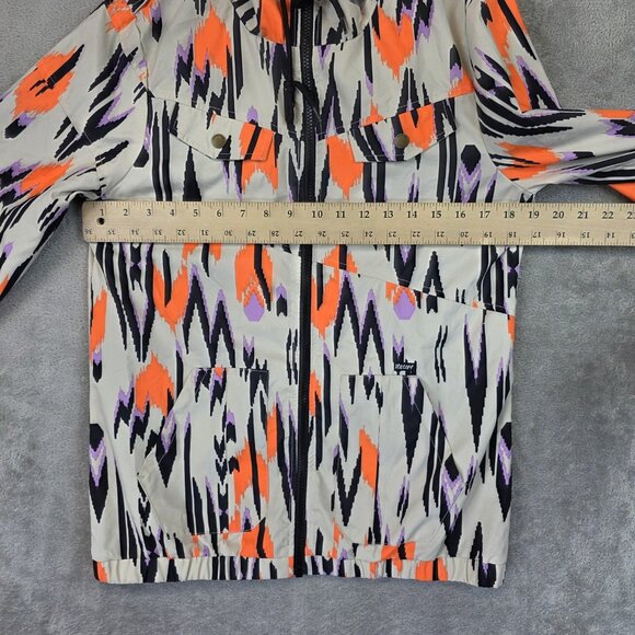 Volcom Jacket Womens Medium Multi Enemy Lines Hooded Windbreaker Ikat Mesh Lined - Picture 4 of 11